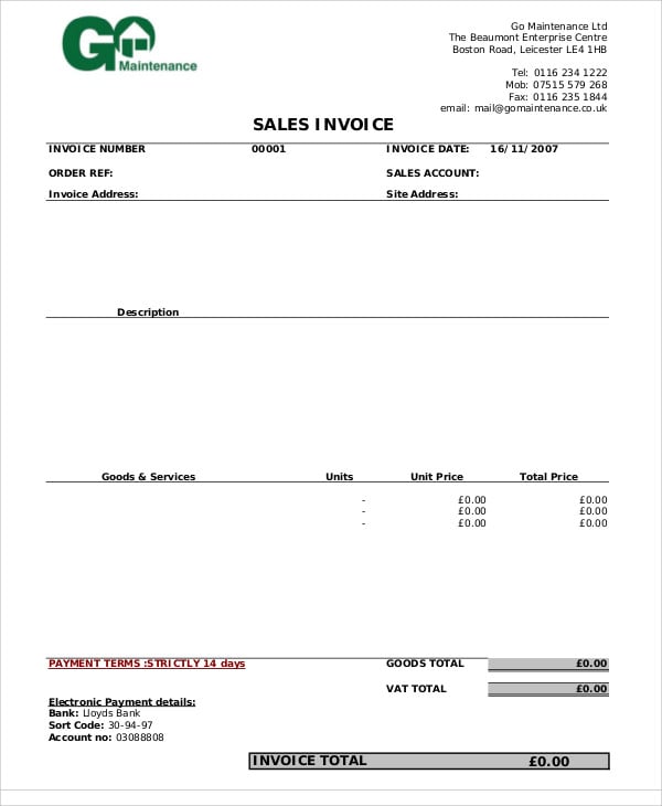 sales invoice