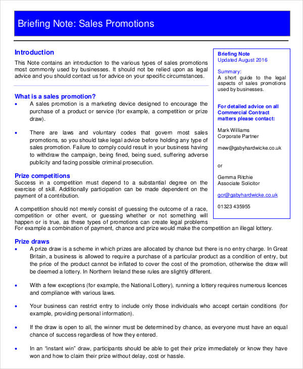 3+ Sales Note Templates Free Samples, Examples Format Download