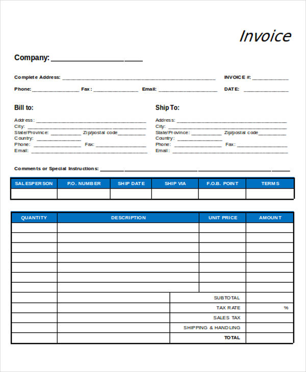 41+ Invoice Templates in Word