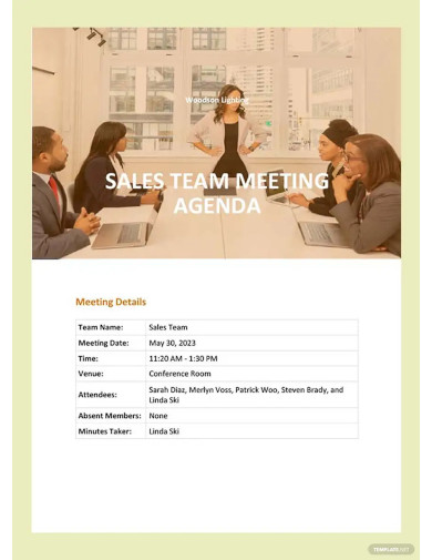 sales team meeting agenda templates