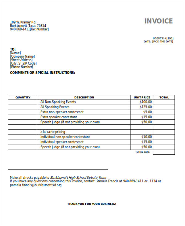 sales invoice template doc