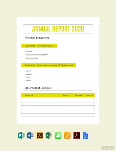 sample annual expense report template