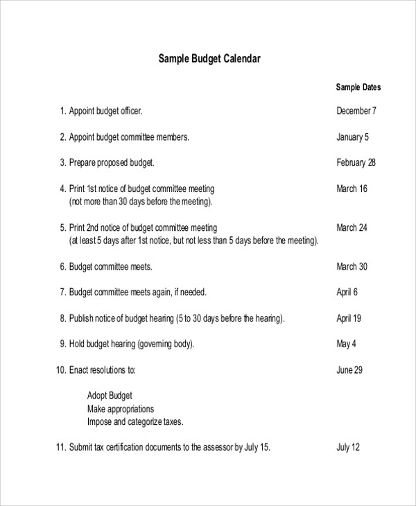 12+ Budget Calendar Templates Word,PDF