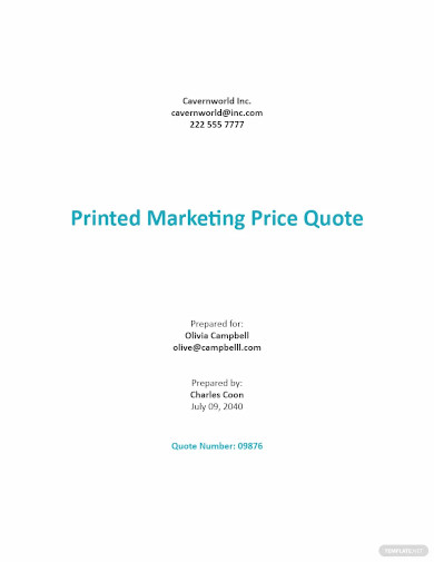 sample business price quotation template