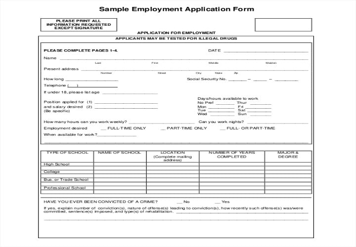 sample-employment-application-form