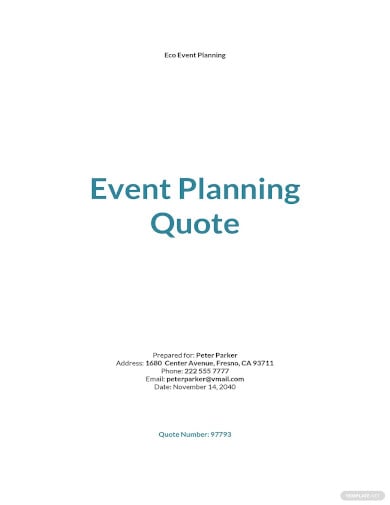 sample event planning quotation template