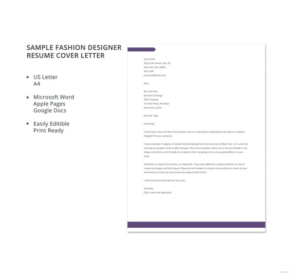 16+ Designer Cover Letters - Free Sample, Example Format Download