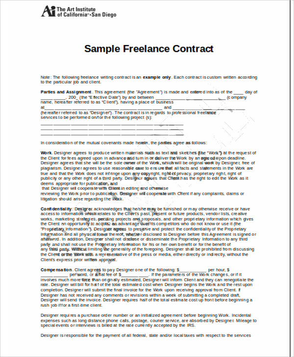 12 Freelance Contract Templates Word PDF