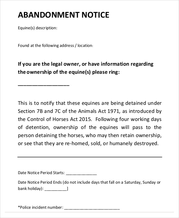 sample notice