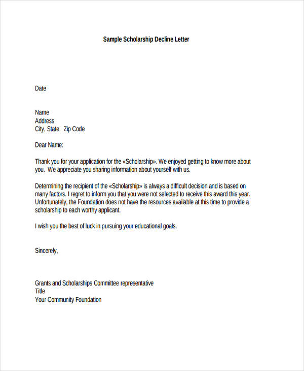 10+ Application Rejection Letter Free Sample, Example format Download