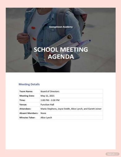 school agenda template