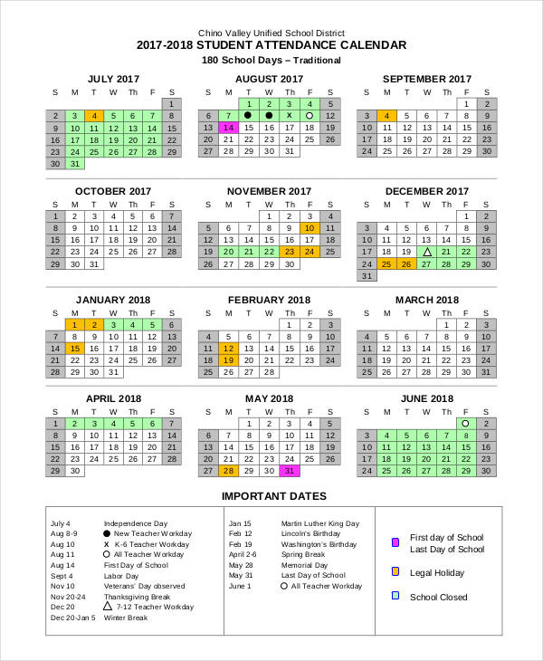 23+ School Calendar Templates - Word, PDF, Google Docs