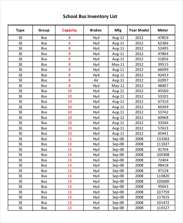 8+ School Inventory Templates - Word, PDF