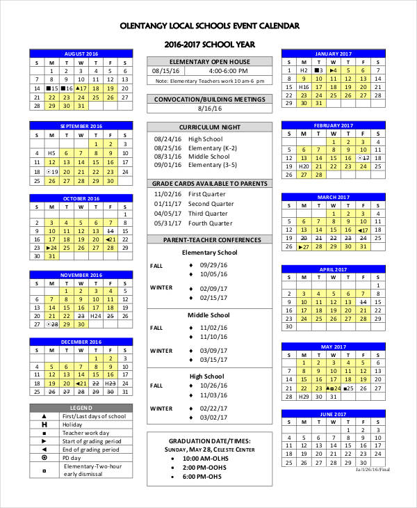 25 Unique Event Calendar Template Free Design