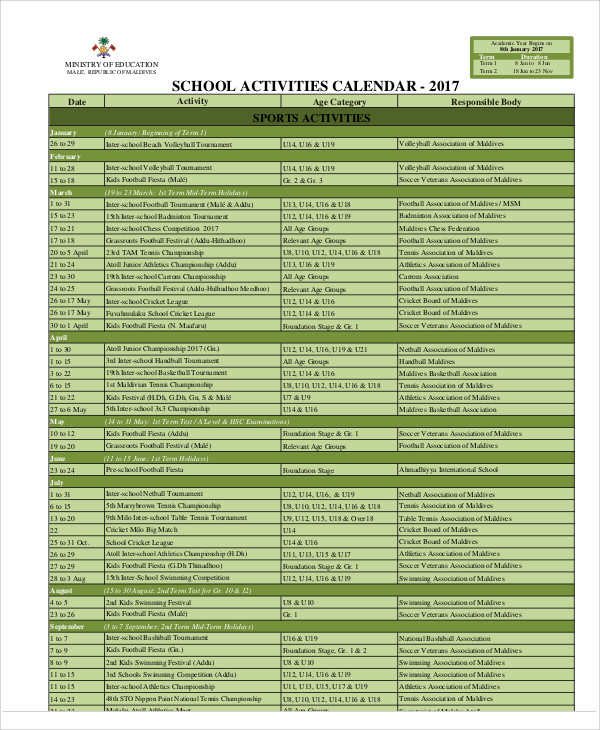 11 Activity Calendar Templates Free Samples Examples Format Download 11-activity-calendar-templates-free-samples-examples-format-download