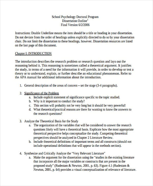 example of an outline research paper