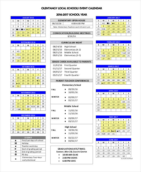 23 School Calendar Templates Free Word Pdf Format Download Free
