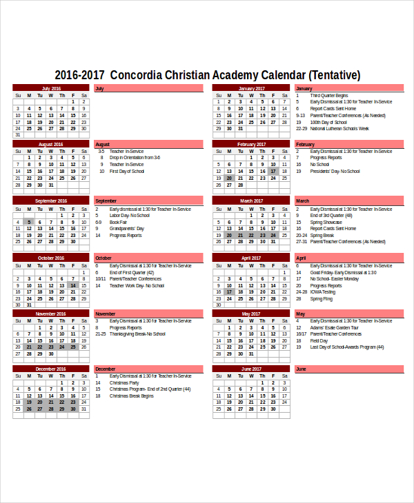 25+ Calendar Templates in Excel