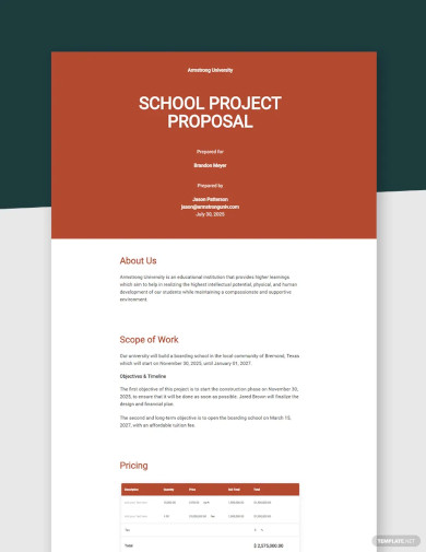 School Proposal Template - 32+ Free PDF Format Download | Free ...