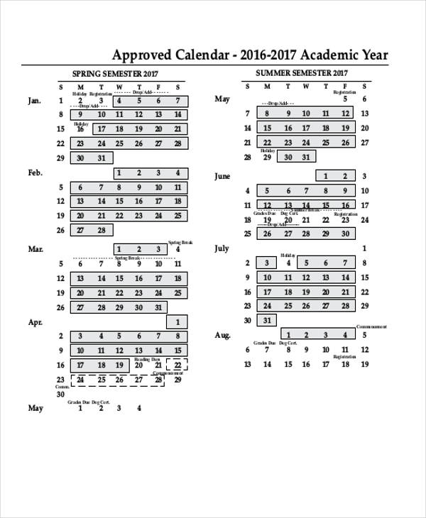 23+ School Calendar Templates - Word, PDF, Google Docs