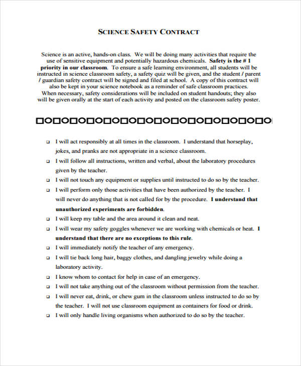 6+ Safety Contract Templates Free Sample, Example Format Download