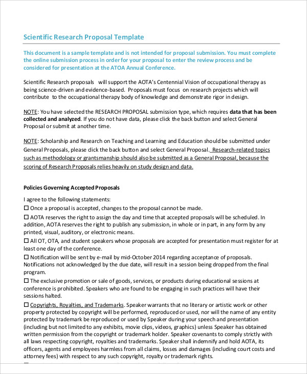 Scientific Project Proposal Template