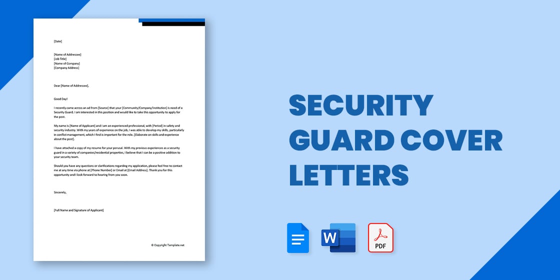 application letter for security guard with experience pdf