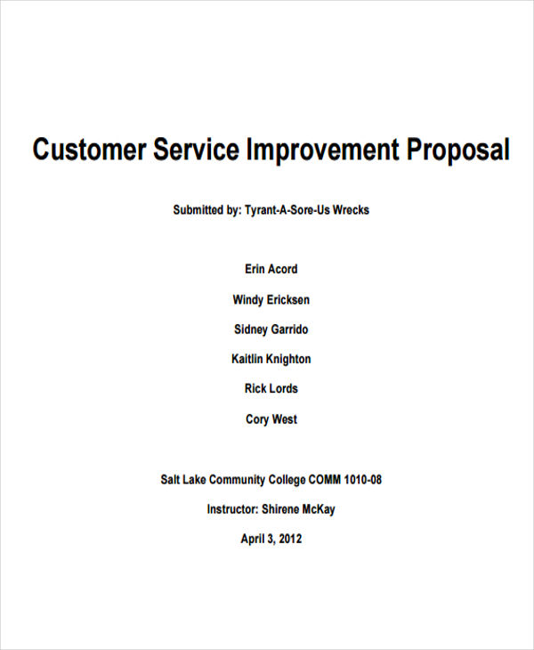 customer service research proposal