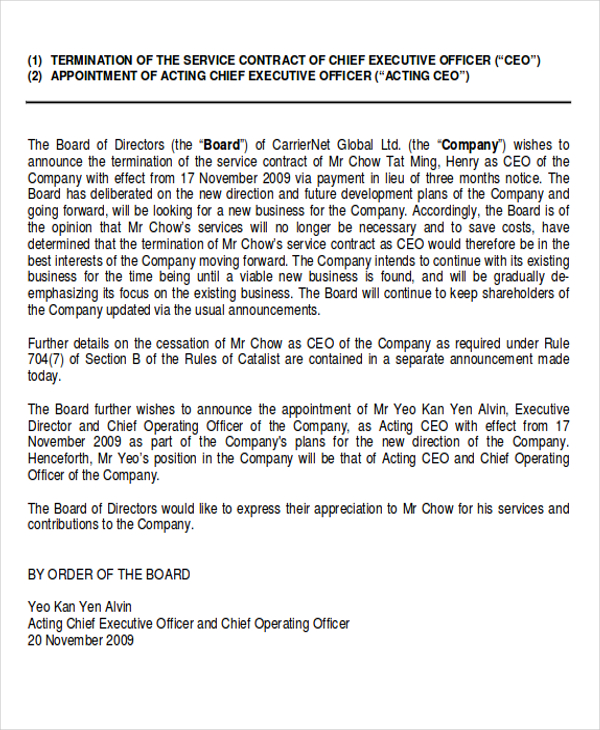 10+ Termination Contract Templates Samples, Examples Format Download