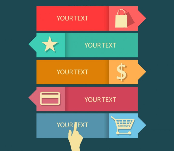 shopping flat infographic