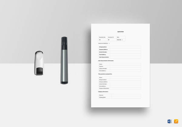 simple company quotation template
