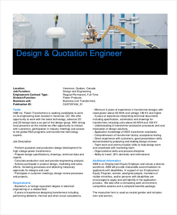 10+ Engineering Quotation Templates AI, PSD, Google docs, Apple pages