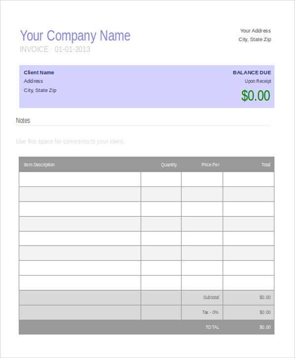 simple invoice