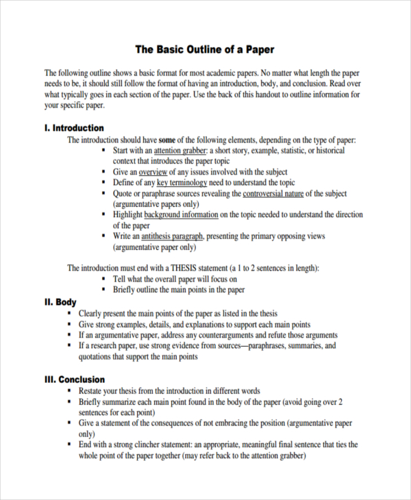 37+ Best Outline Examples in MS Word Google Docs Apple Pages PDF