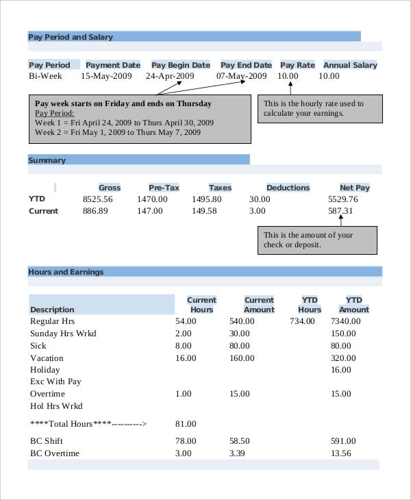 format excel uae slip salary 6 Free Salary Word, Format  Receipt Template   PDF