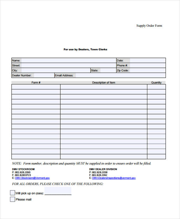 10 Supply Order Templates Free Sample Example Format Download Free And Premium Templates 1325