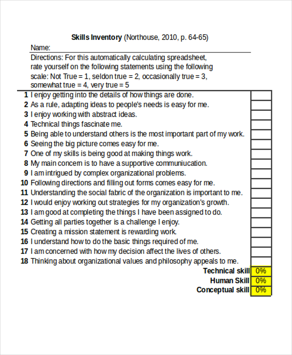 skills inventory