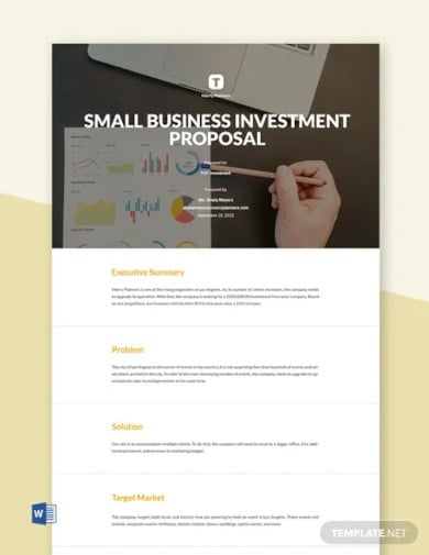 small business investment proposal template