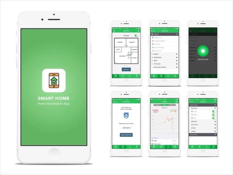 10+ Smart Home App Designs To Control Your House | Free & Premium Templates