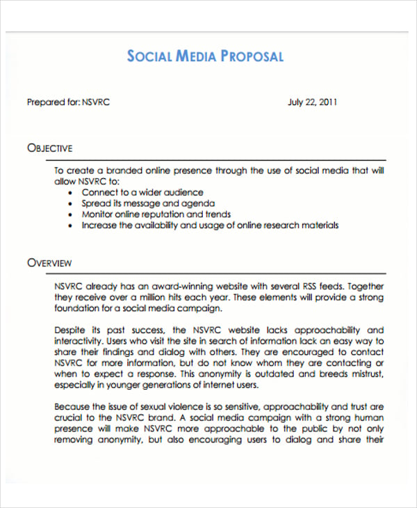 19  Social Media Proposal Templates Free Word PDF Format Download