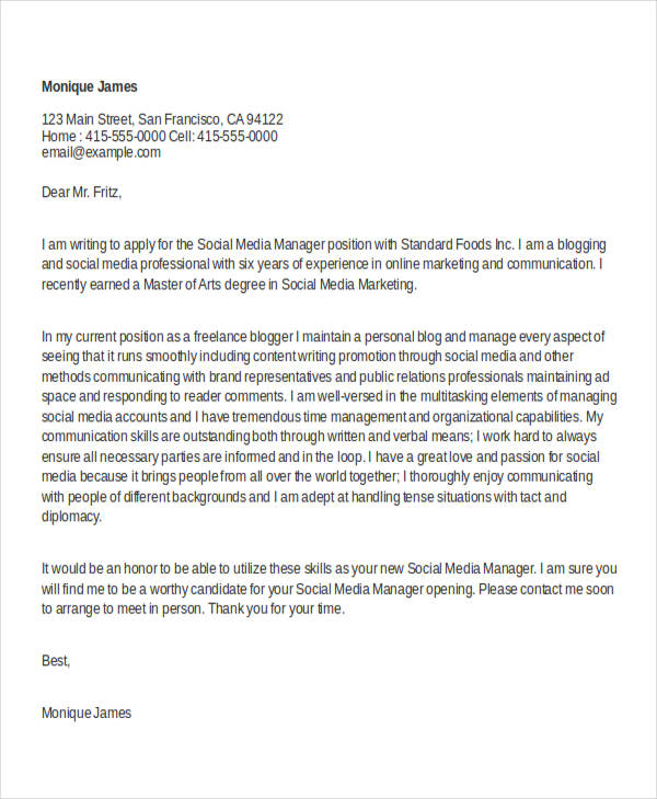 37 Simple Cover Letters