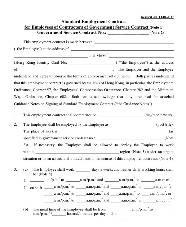 18 Employment Contract Templates Pages Google Docs Word PDF