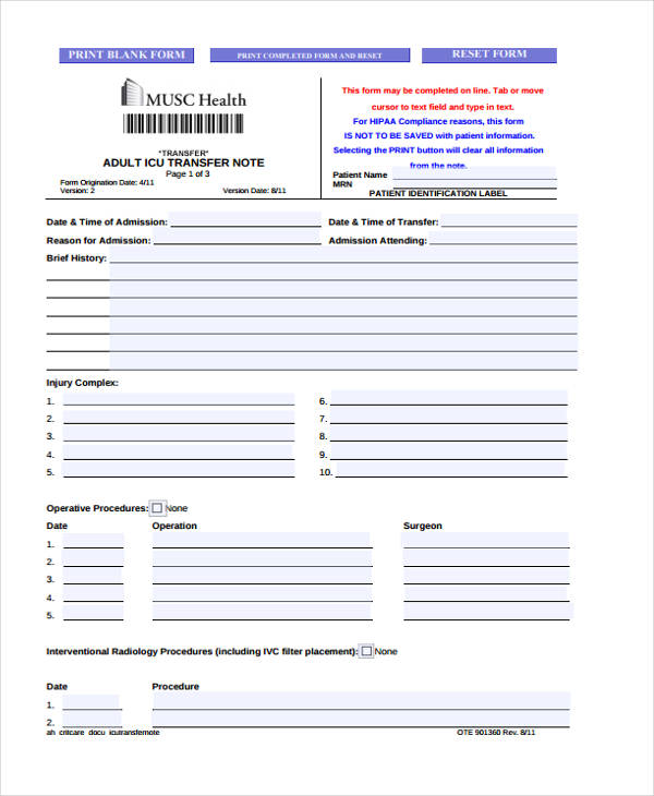 Icu Progress Note Template