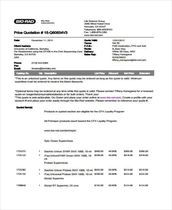 24+ Quotation Formats in PDF Illustrator InDesign MS Excel