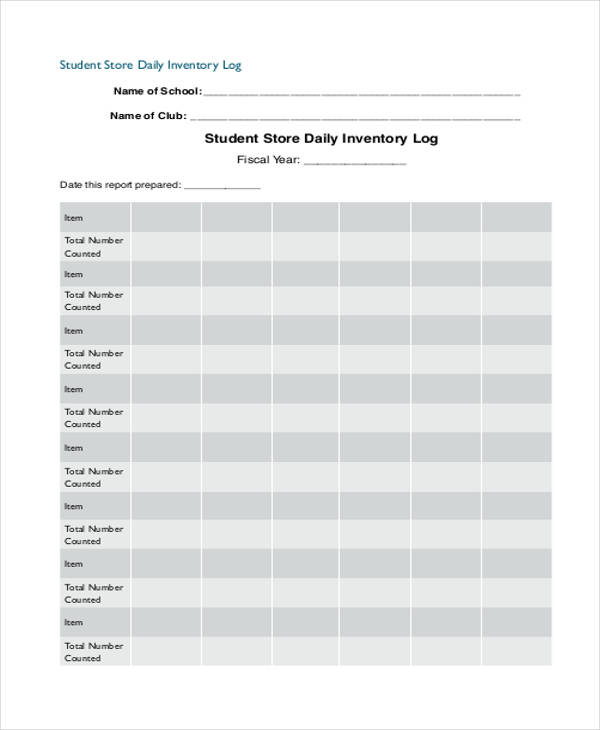 Printable Daily Inventory For Recovery 3311
