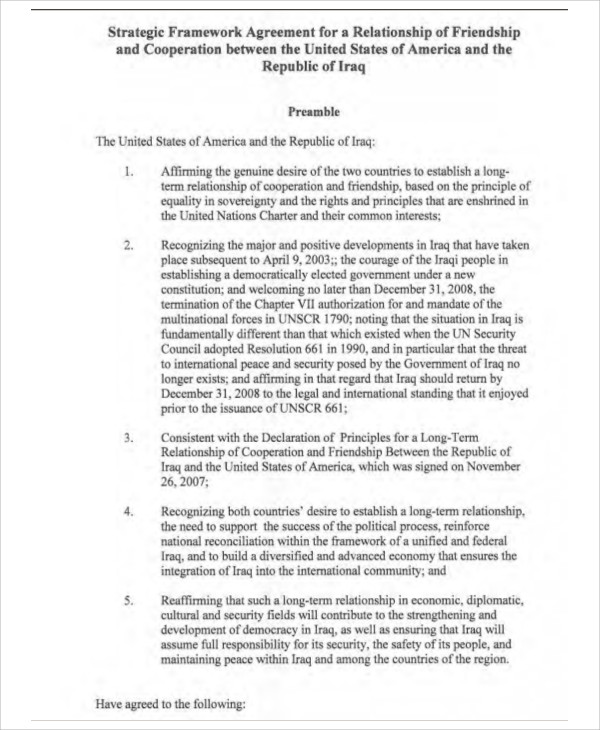 9+ Framework Agreement Templates Free Sample, Example Format Download