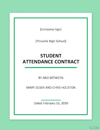 student attendance contract template