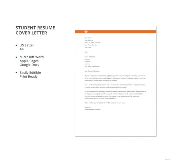 cover letter template assignment