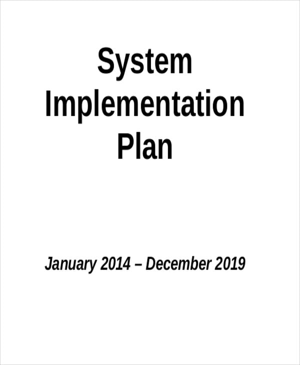 system implementation plan