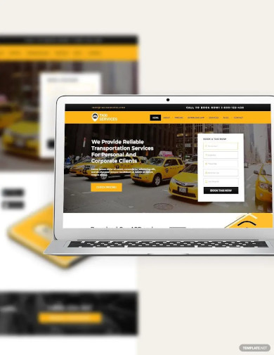 taxi services bootstrap website landing page template